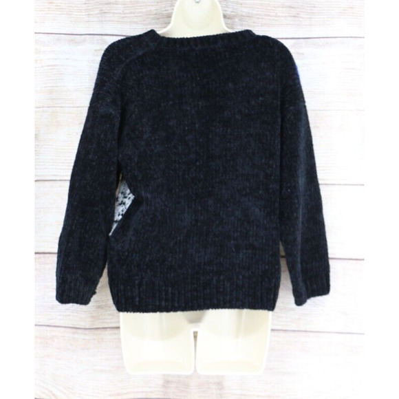 VINTAGE Heres A Hug Womens Size Medium Pullover Crew Neck Knit Sweater Black - Picture 5 of 6